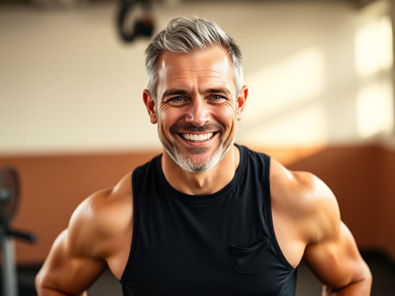 Confident, active man enjoying peak vitality